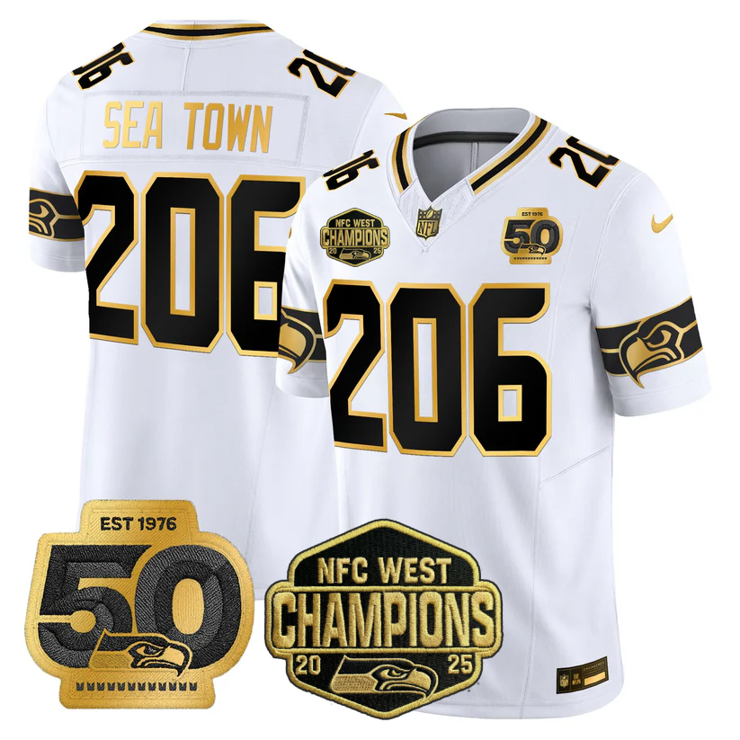 SEA 2026 NFC West Champions Limited Jersey - 50th Season Patch - All Stitched