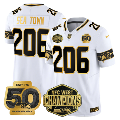 SEA 2026 NFC West Champions Limited Jersey - 50th Season Patch - All Stitched
