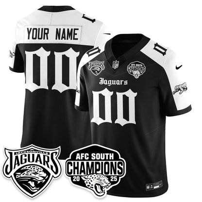 Custom Jacksonville Jaguars Gothic AFC South Division Champions Vapor Limited Jersey - All Stitched
