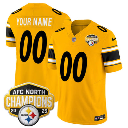 Custom PIT AFC North Division Champions Vapor Limited Gold Jersey N2 - All Stitched