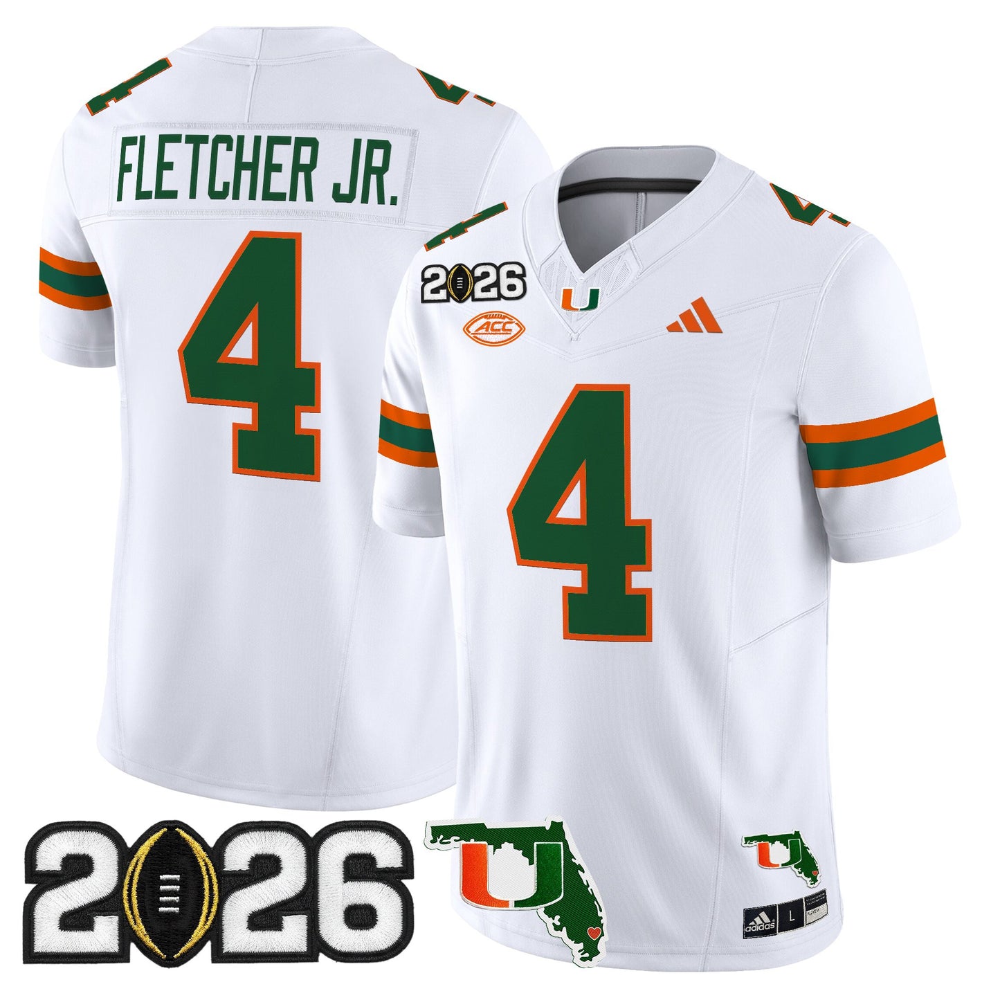 Miami Hurricanes 2026 CFP Final & Florida Patch Vapor Limited Jersey - All Stitched