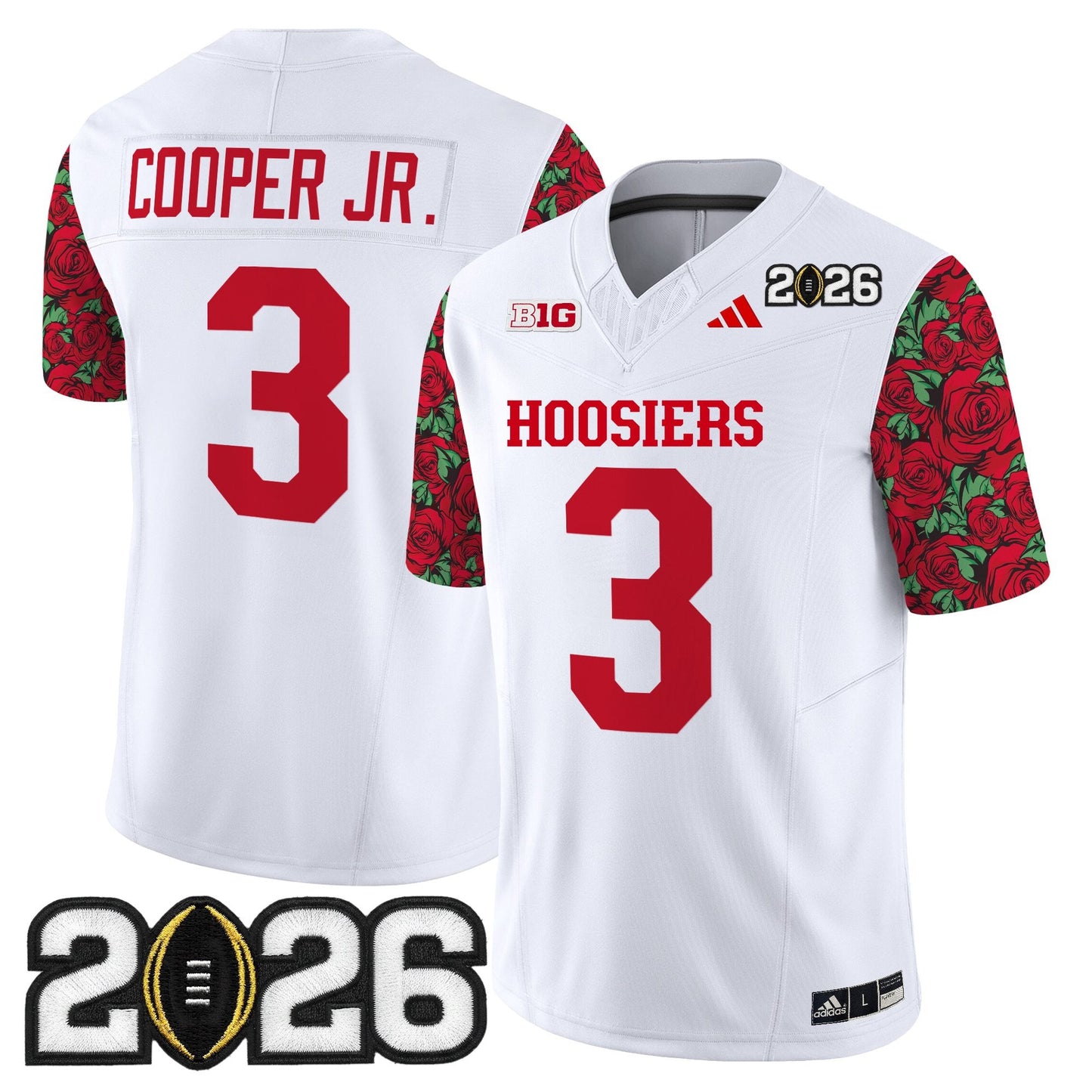 Men's Indiana Hoosiers 2026 CFP Final Patch Vapor Limited Jersey - Rose Bowl Style - Stitched