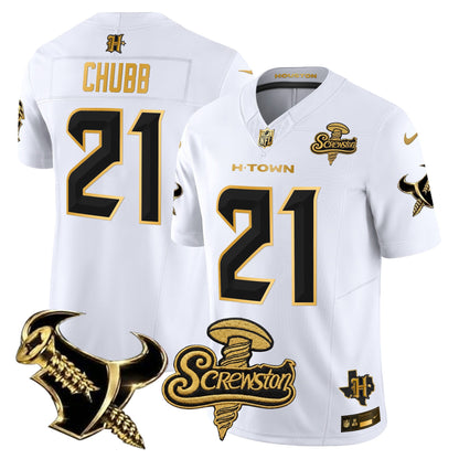Houston Texans DJ Screw Gold Vapor Limited Jersey - Stitched