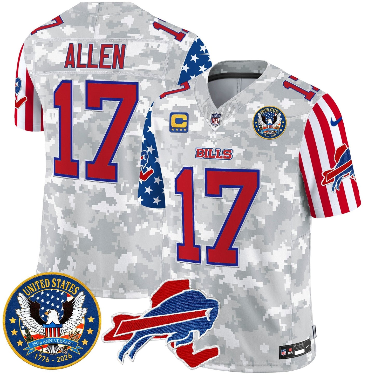 Men's Buffalo Bills "America250 Edition" Style Vapor Limited Jersey - All Stitched