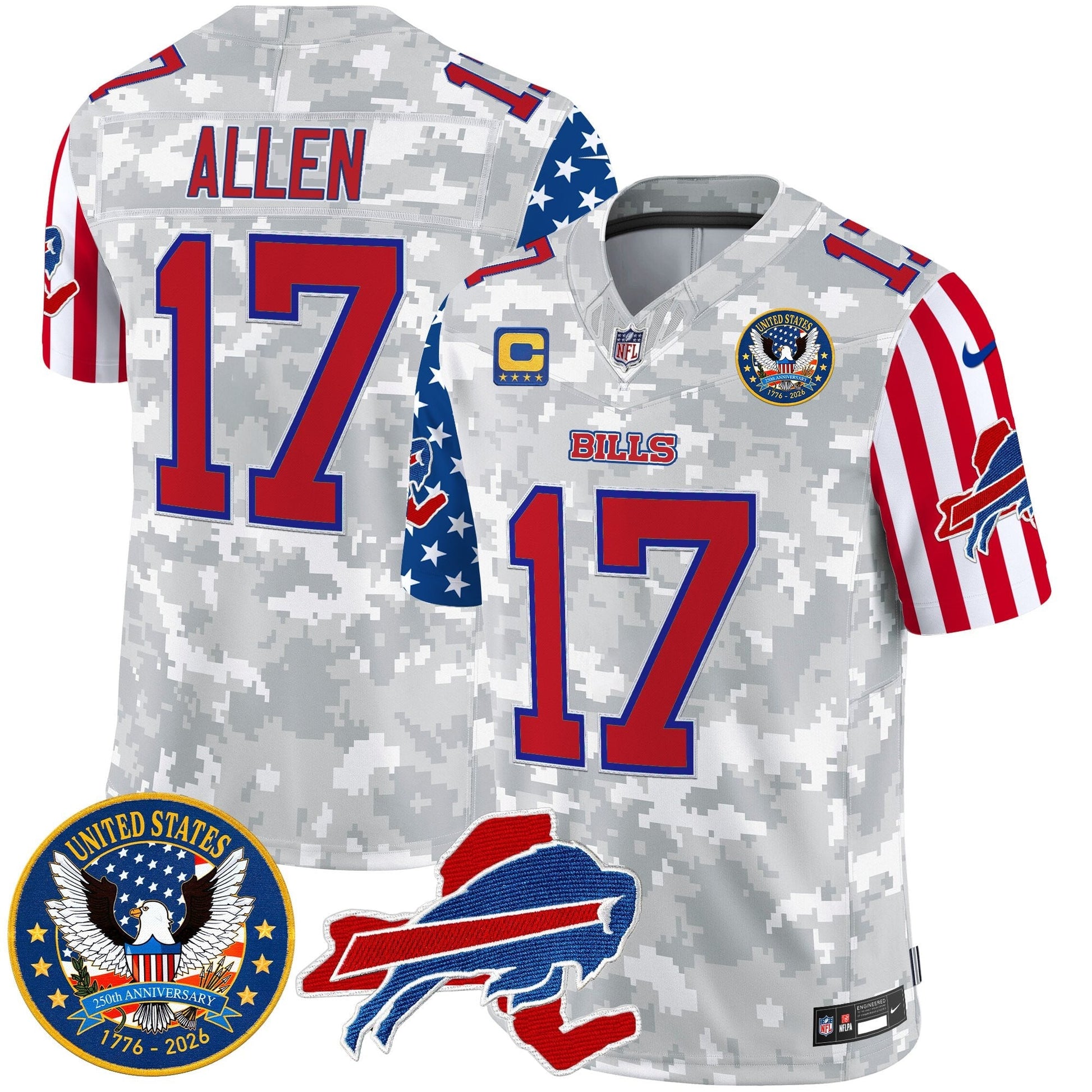Men's Buffalo Bills "America250 Edition" Style Vapor Limited Jersey - All Stitched