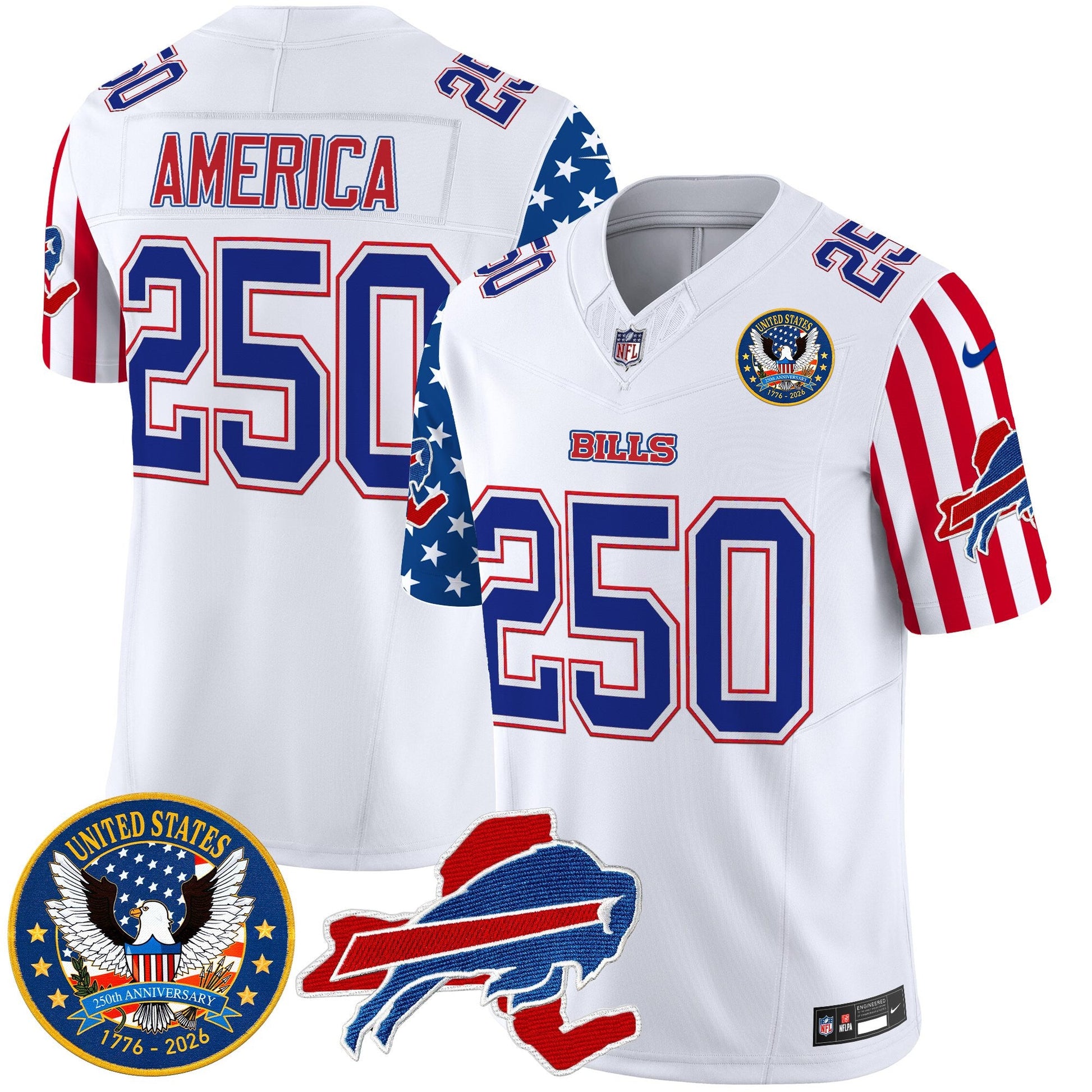 Men's Buffalo Bills "America250 Edition" Style Vapor Limited Jersey - All Stitched