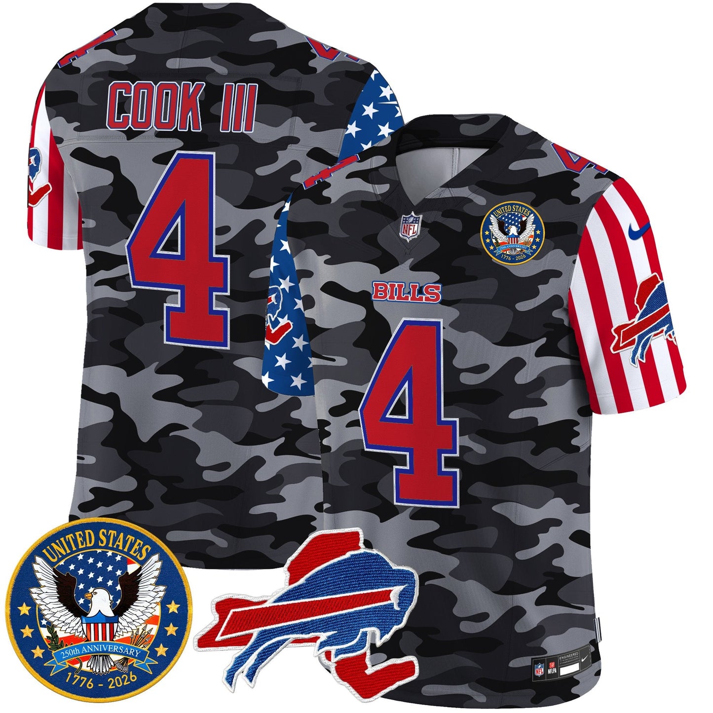 Men's Buffalo Bills "America250 Edition" Style Vapor Limited Jersey - All Stitched