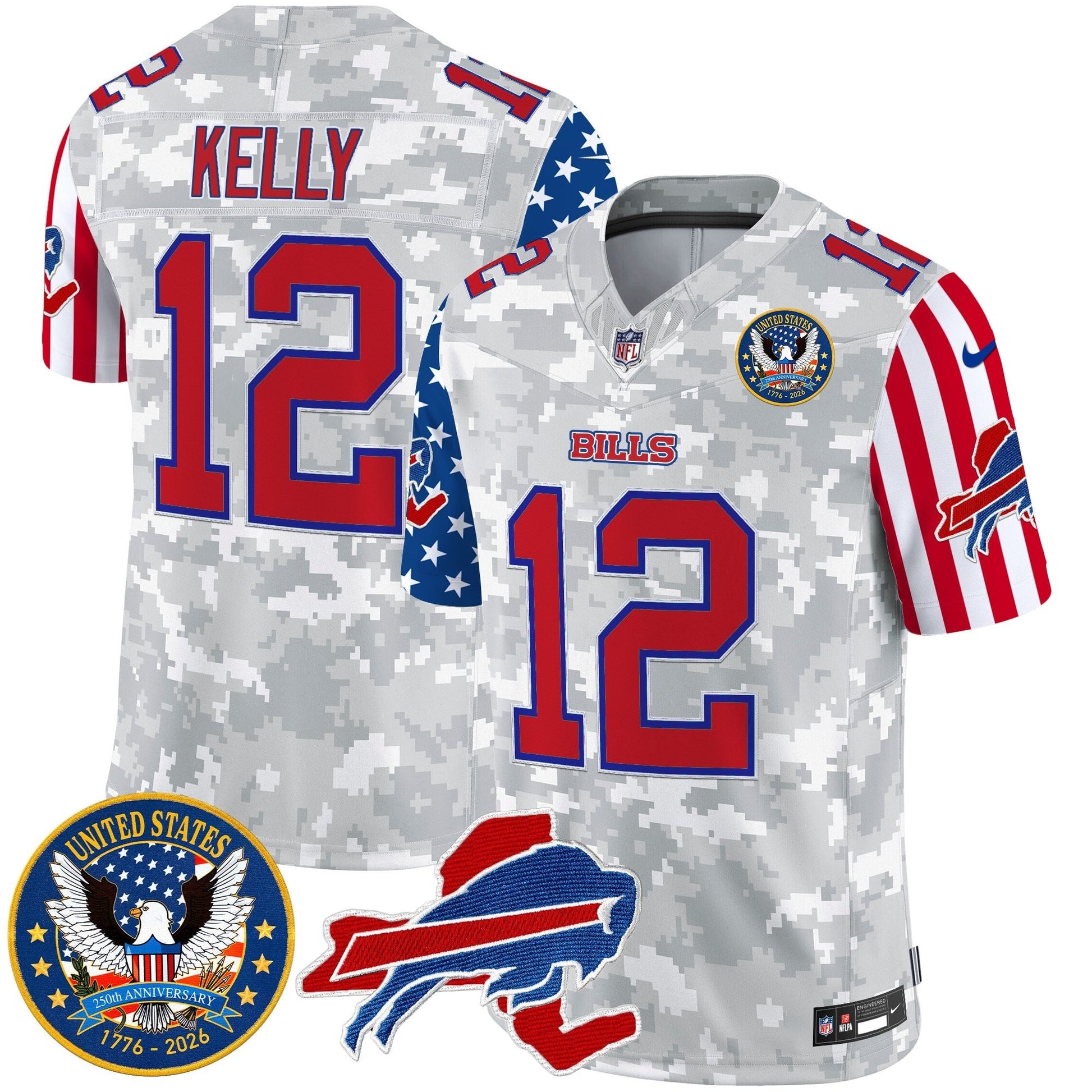 Men's Buffalo Bills "America250 Edition" Style Vapor Limited Jersey - All Stitched