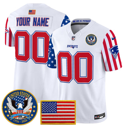 New England Patriots "America250 Edition" Vapor Limited Custom Jersey - All Stitched