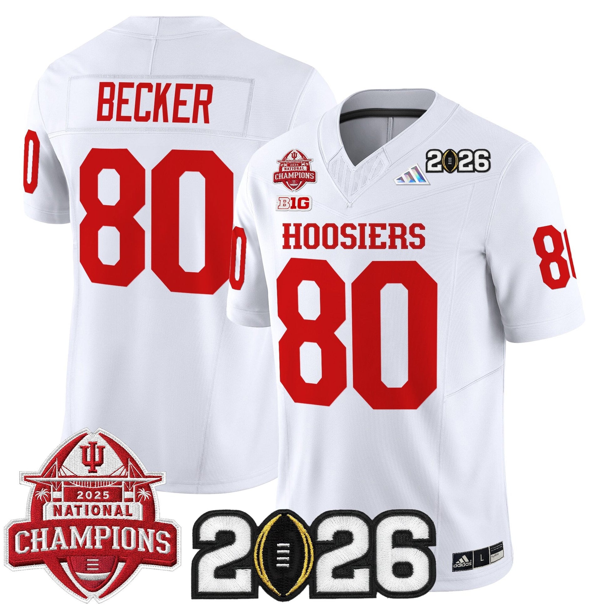 Men's Indiana Hoosiers 2025 National Champions & 2026 CFP Final Patch Vapor Limited Jersey V2 - All Stitched