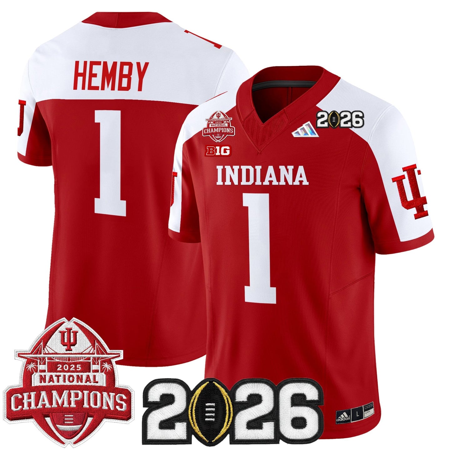 Men's Indiana Hoosiers 2025 National Champions & 2026 CFP Final Patch Vapor Limited Jersey V2 - All Stitched