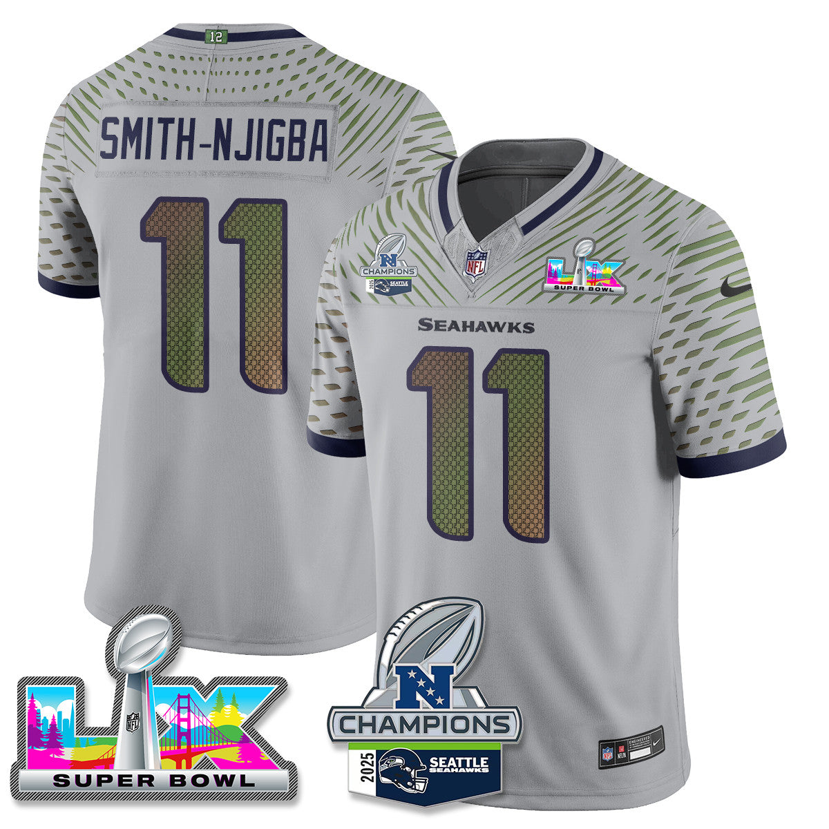 SEA 2025 NFC Champions Vapor Limited Jersey V2 - All Stitched