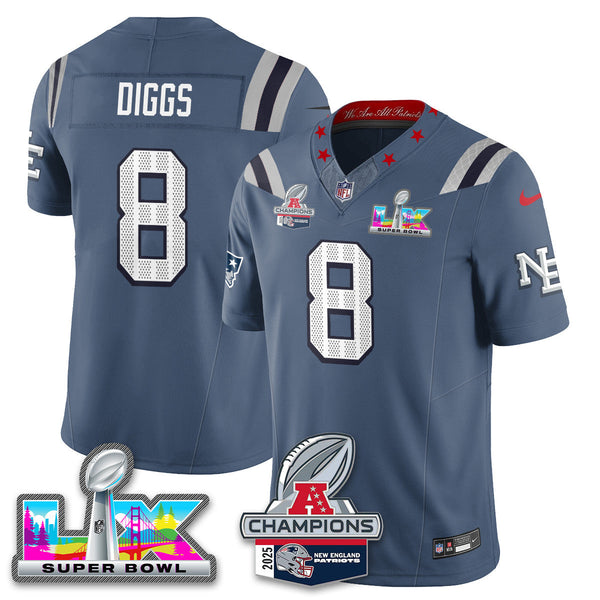 Men' NE 2025 Vapor Jersey - AFC Champions Limited Patch - All Stitched n15