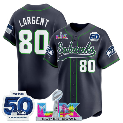 Men's Seattle Seahawks Super Bowl LX Vapor Baseball Jersey - All Stitched