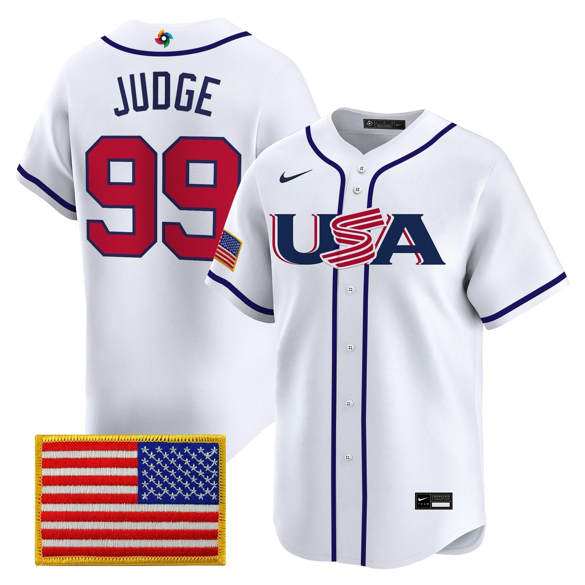 Men's Team USA World Baseball Classic Vapor Premier Jersey - 2026 Roster - All Stitched