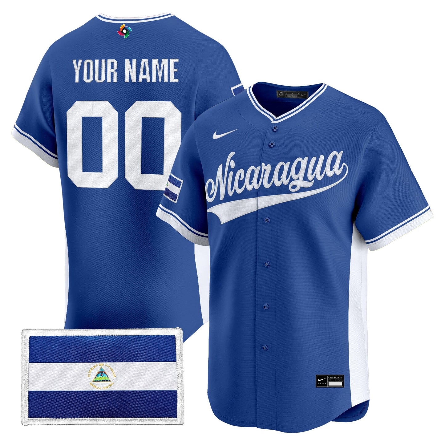 Team Nicaragua 2026 World Baseball Classic Vapor Premier Custom Jersey - All Stitched