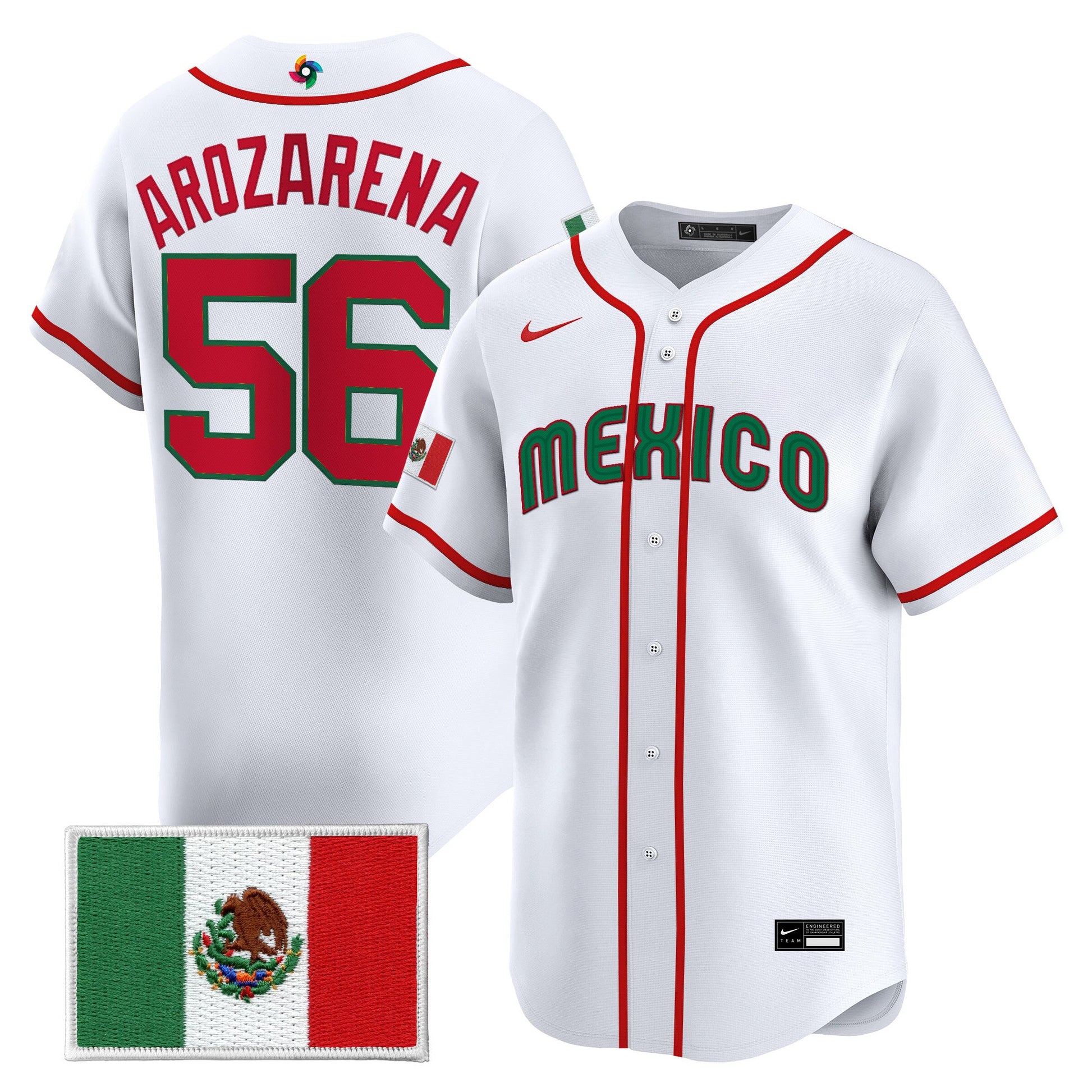 Men's Team Mexico World Baseball Classic Vapor Premier Jersey - 2026 Roster - All Stitched