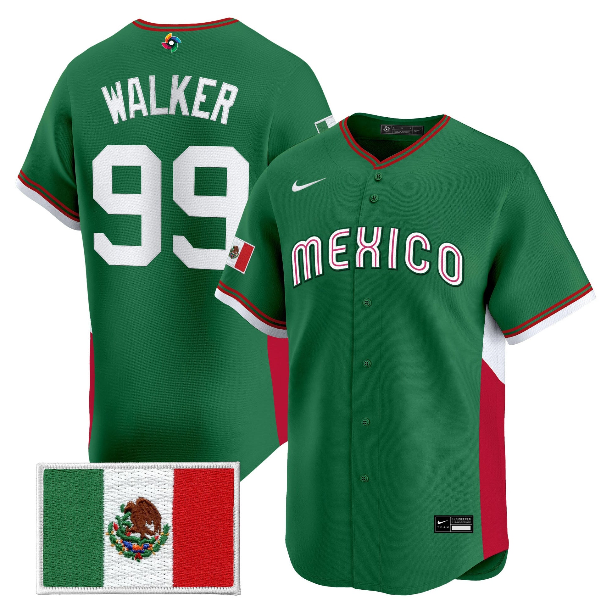 Men's Team Mexico World Baseball Classic Vapor Premier Jersey - 2026 Roster - All Stitched