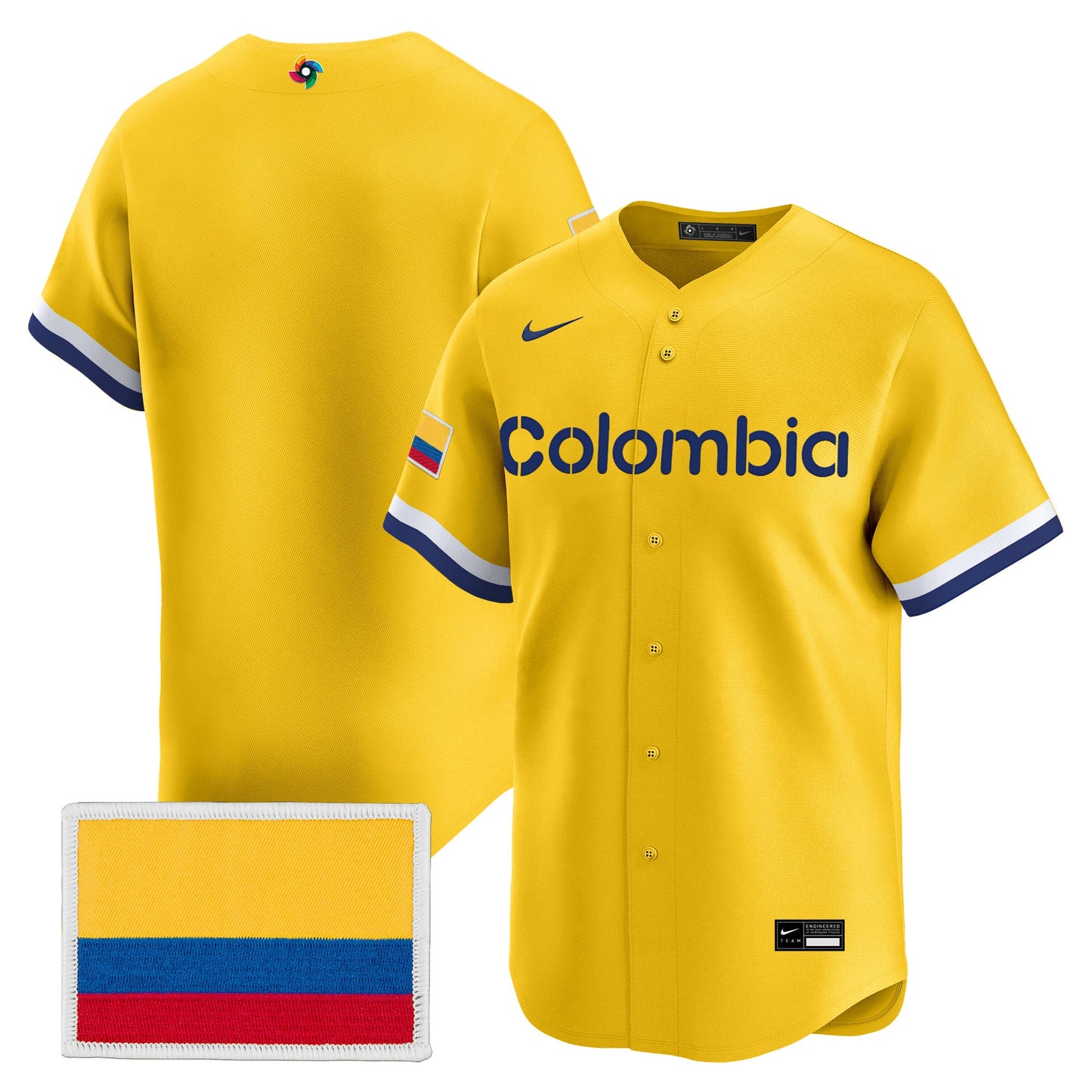 Men's Team Colombia 2026 World Baseball Classic Vapor Premier Jersey - All Stitched