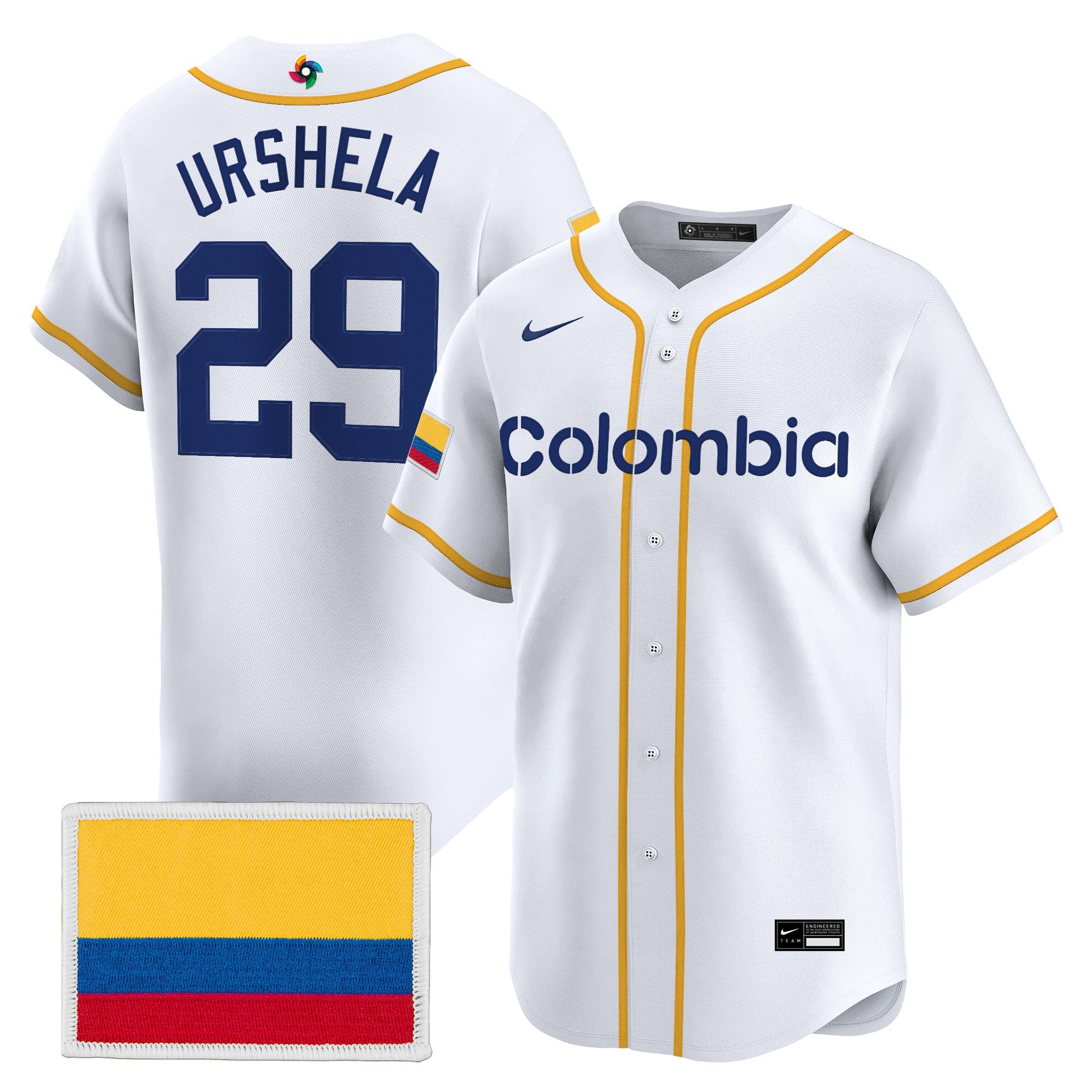 Men's Team Colombia 2026 World Baseball Classic Vapor Premier Jersey - All Stitched