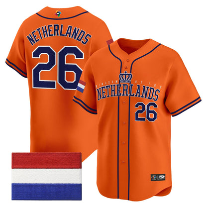Men's Team Netherlands 2026 World Baseball Classic Vapor Premier Jersey - All Stitched
