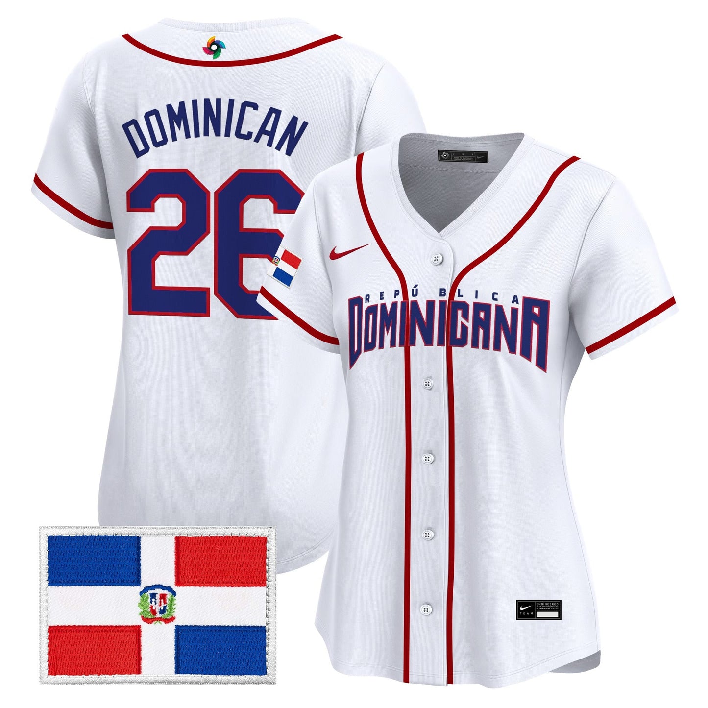 Women's Team Dominican Republic World Baseball Classic Vapor Premier Jersey - 2026 Roster - All Stitched