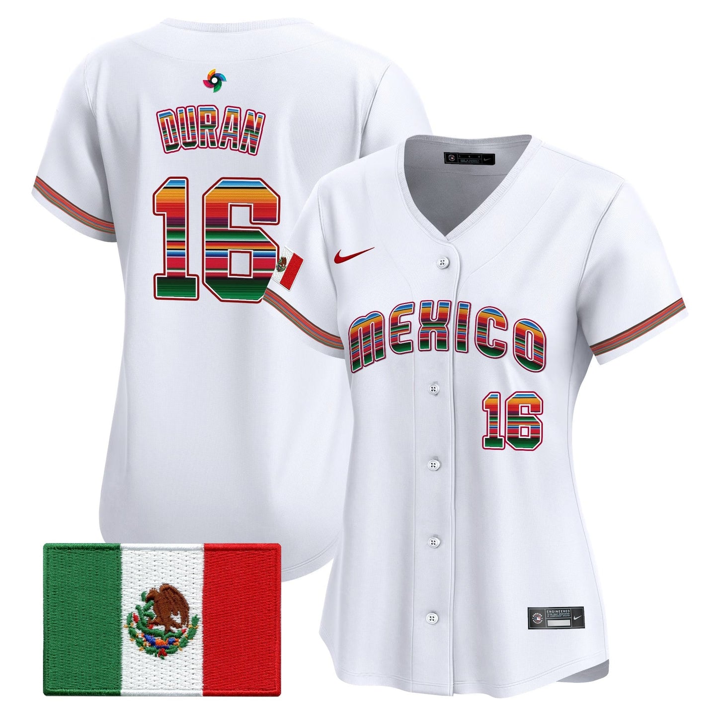 Women's Team Mexico World Baseball Classic "Serape Edition" Vapor Premier Jersey - 2026 Roster - All Stitched