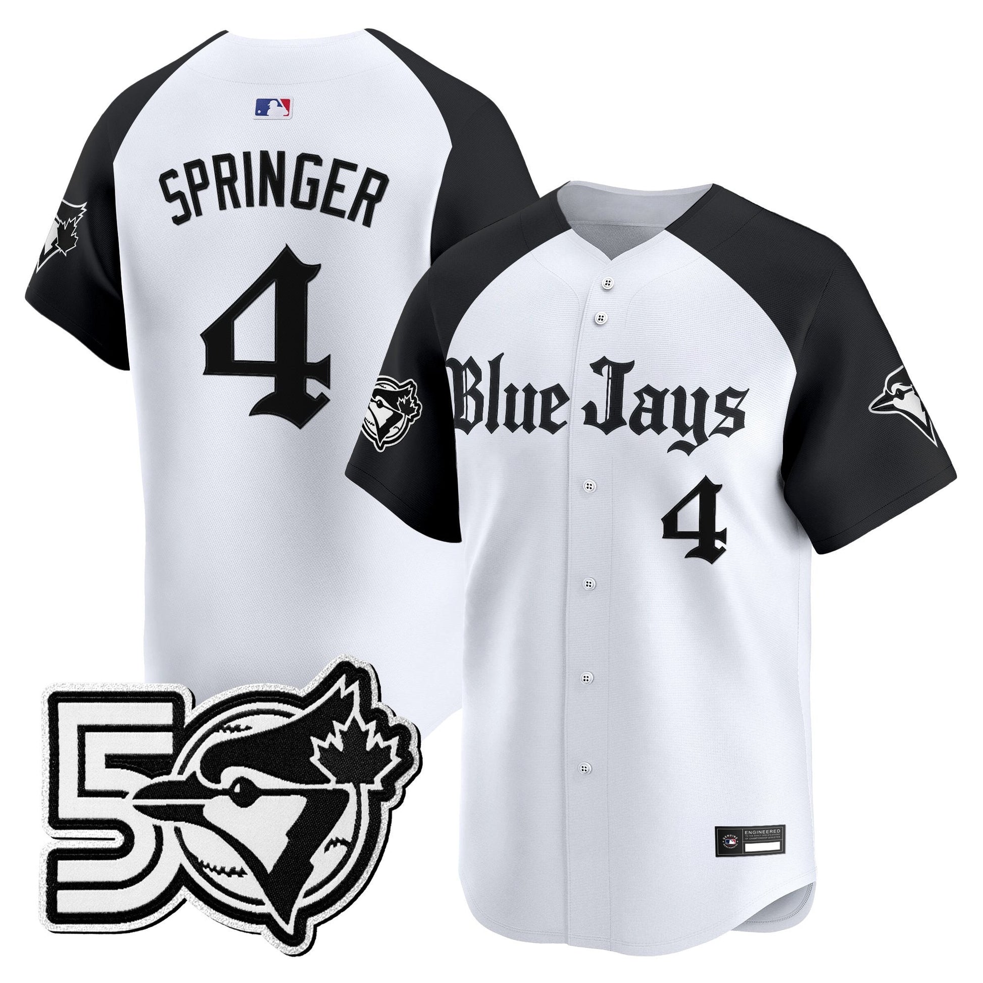 Men's Toronto Blue Jays 50 Seasons Patch Vapor Premier Limited Jersey - Gothic North Edition - All Stitched