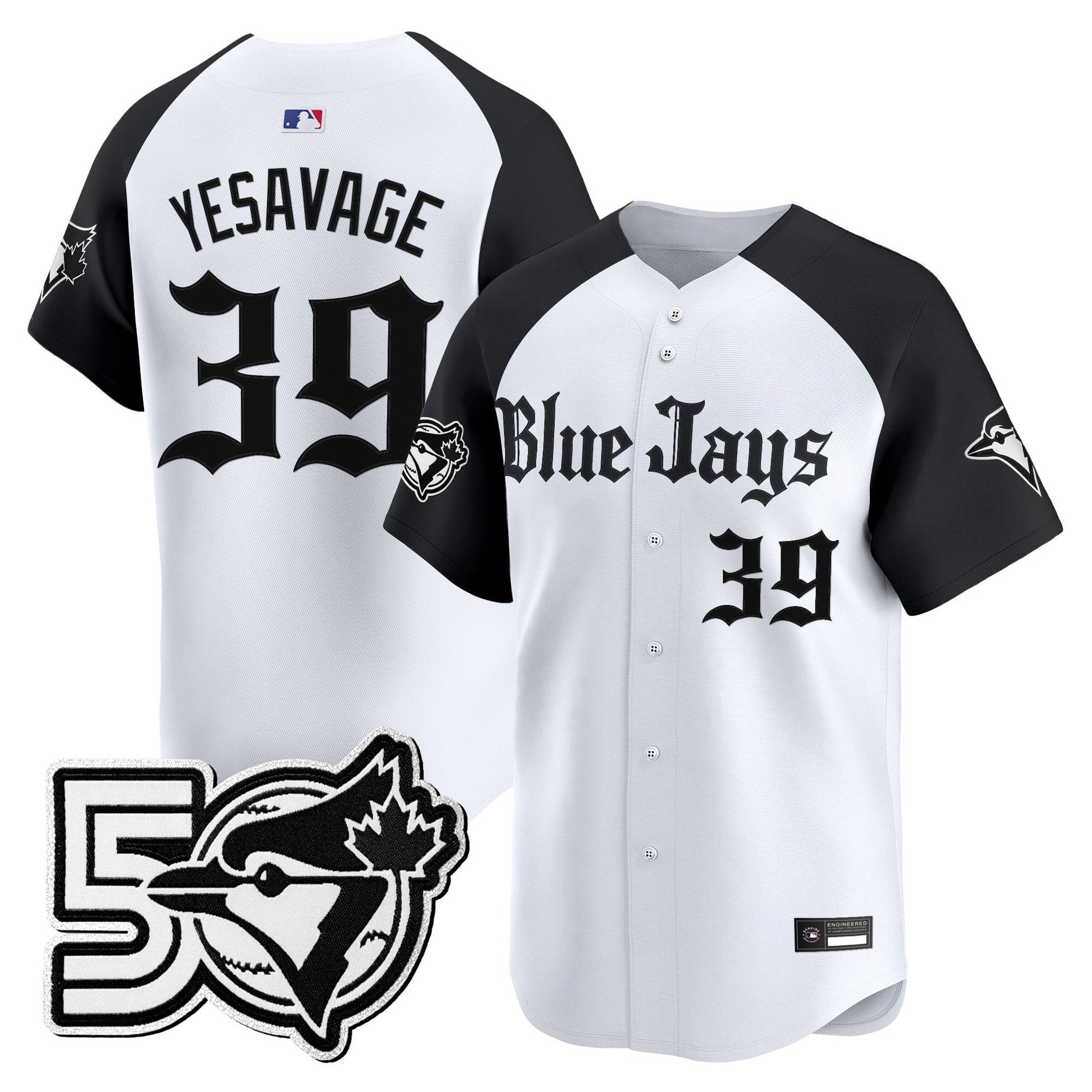 Men's Toronto Blue Jays 50 Seasons Patch Vapor Premier Limited Jersey - Gothic North Edition - All Stitched