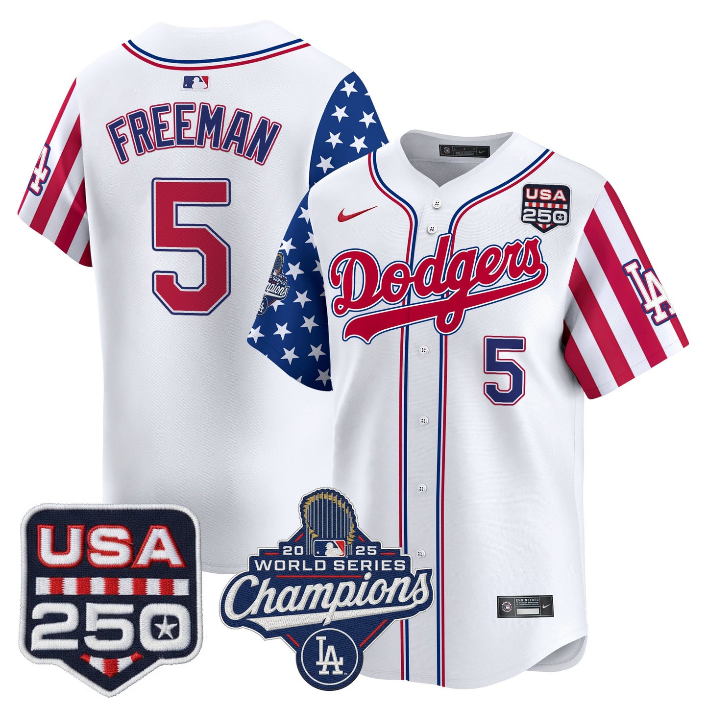 Los Angeles "Dodgers America250" Edition Vapor Premier Limited Jersey V2 - All Stitched