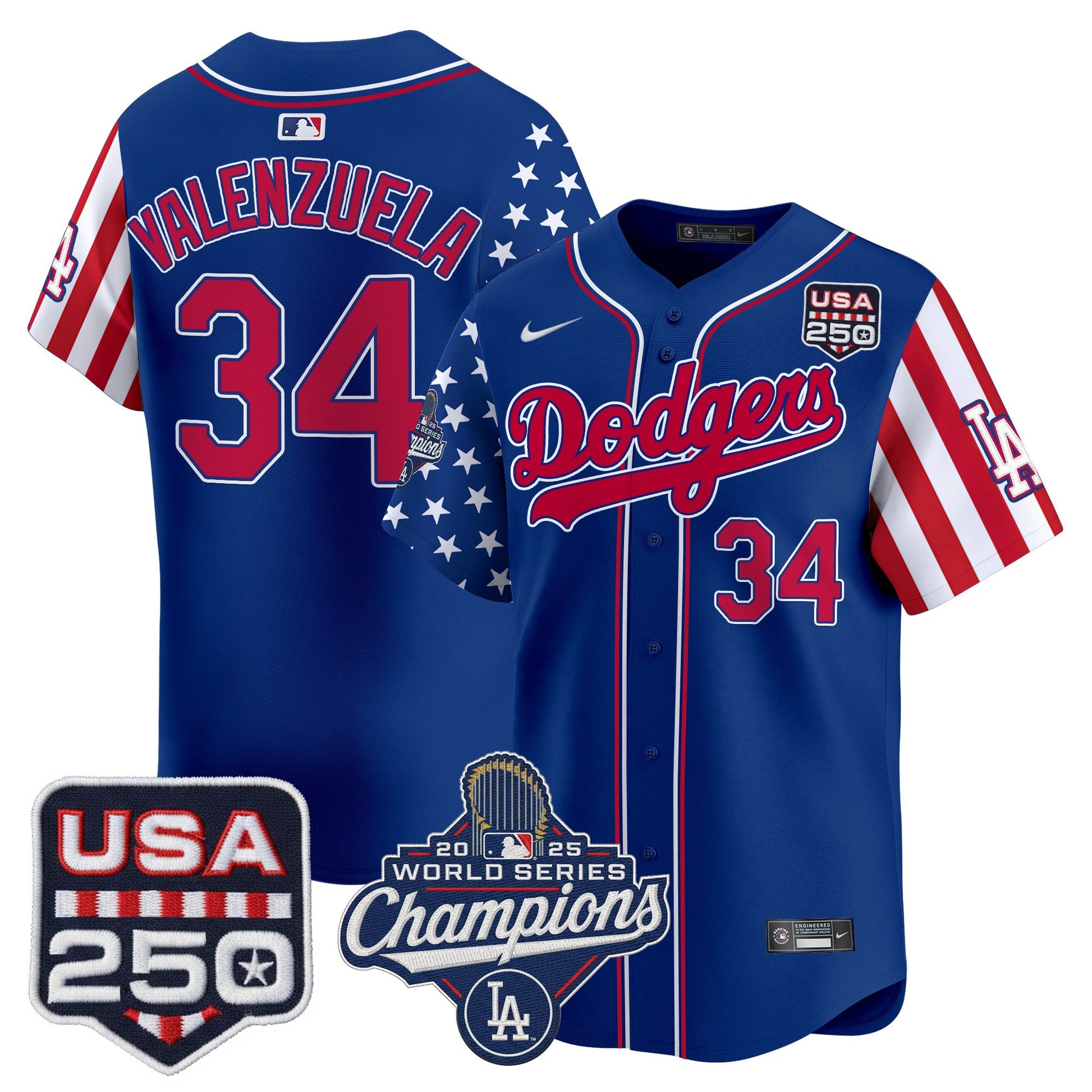 Los Angeles "Dodgers America250" Edition Vapor Premier Limited Jersey V2 - All Stitched