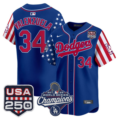 Los Angeles "Dodgers America250" Edition Vapor Premier Limited Jersey V2 - All Stitched