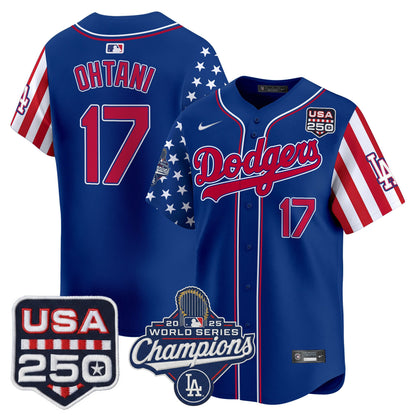 Los Angeles "Dodgers America250" Edition Vapor Premier Limited Jersey V2 - All Stitched