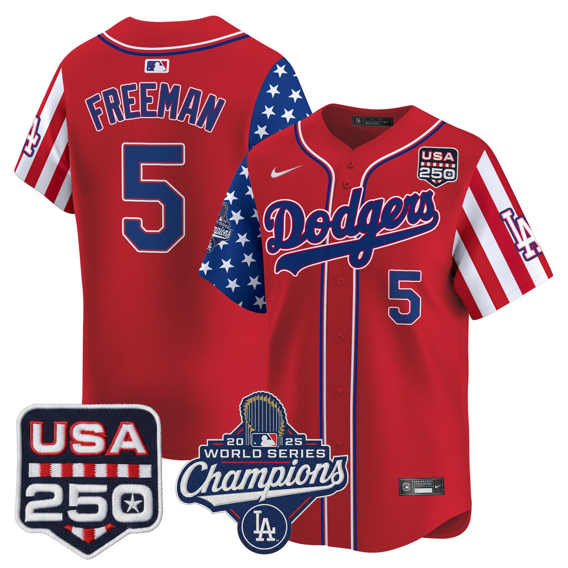 Los Angeles "Dodgers America250" Edition Vapor Premier Limited Jersey V2 - All Stitched