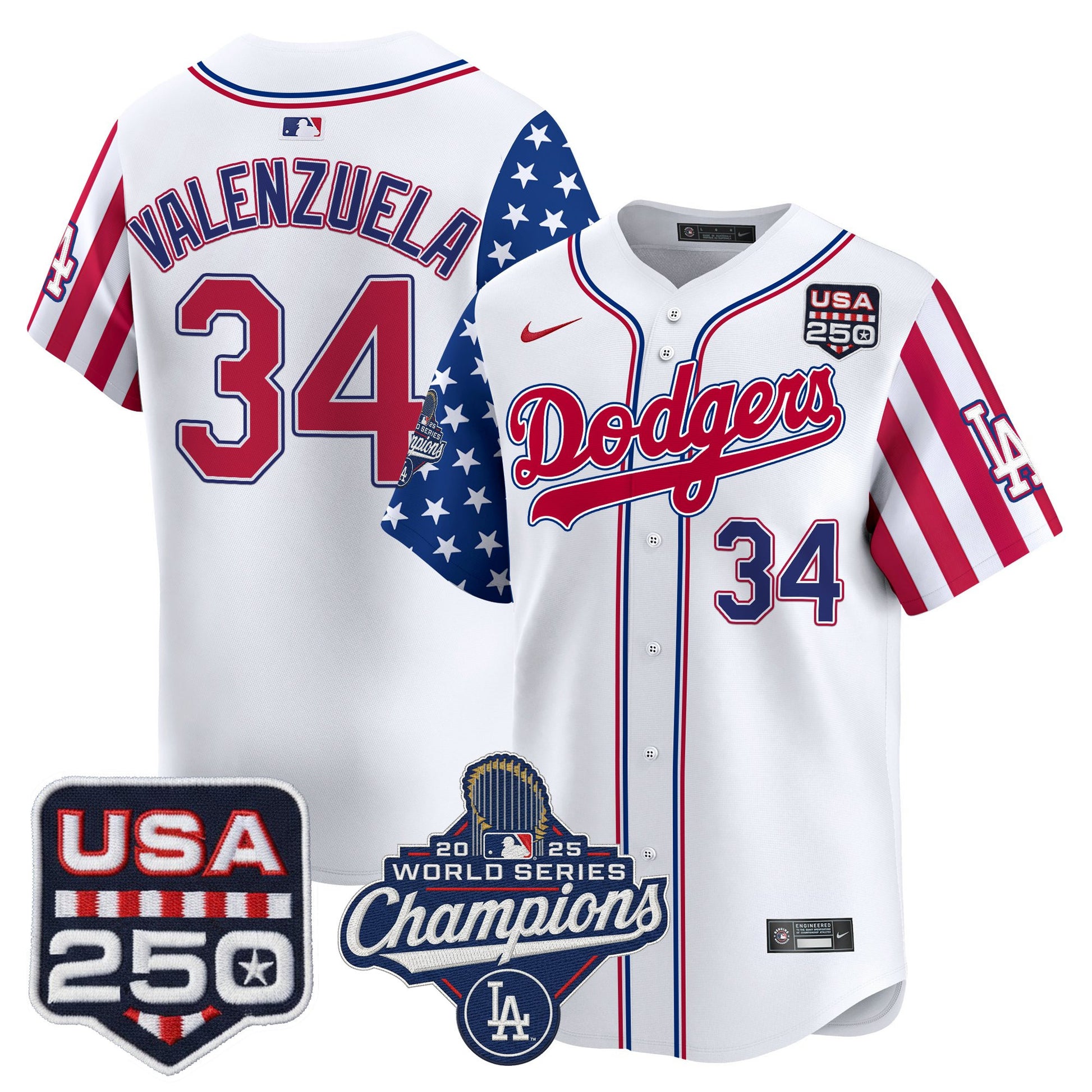 Los Angeles "Dodgers America250" Edition Vapor Premier Limited Jersey V2 - All Stitched