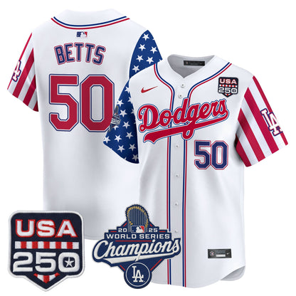 Los Angeles "Dodgers America250" Edition Vapor Premier Limited Jersey V2 - All Stitched