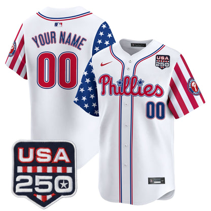 Philadelphia Phillies America250 Edition Vapor Premier Limited Custom Jersey - All Stitched