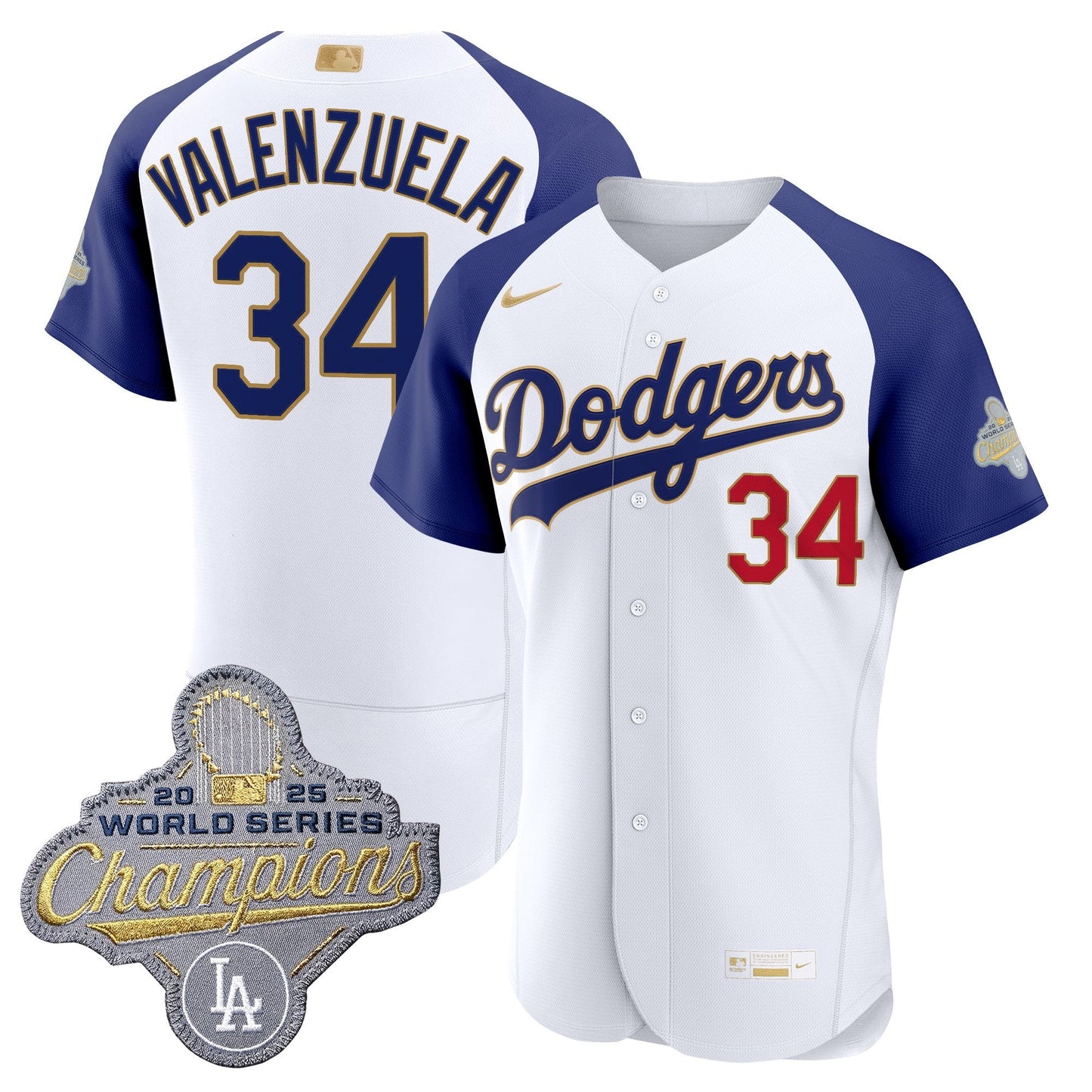 Men's Los Angeles Dodgers "Gold Collection" Premier Elite Jersey - All Stitched