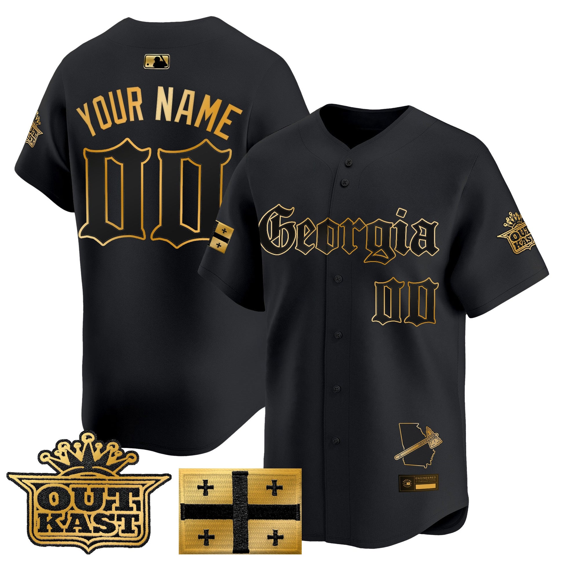 Atlanta Braves 'Georgia x Outkast Gothic Edition' Vapor Premier Limited Custom Jersey - All Stitched