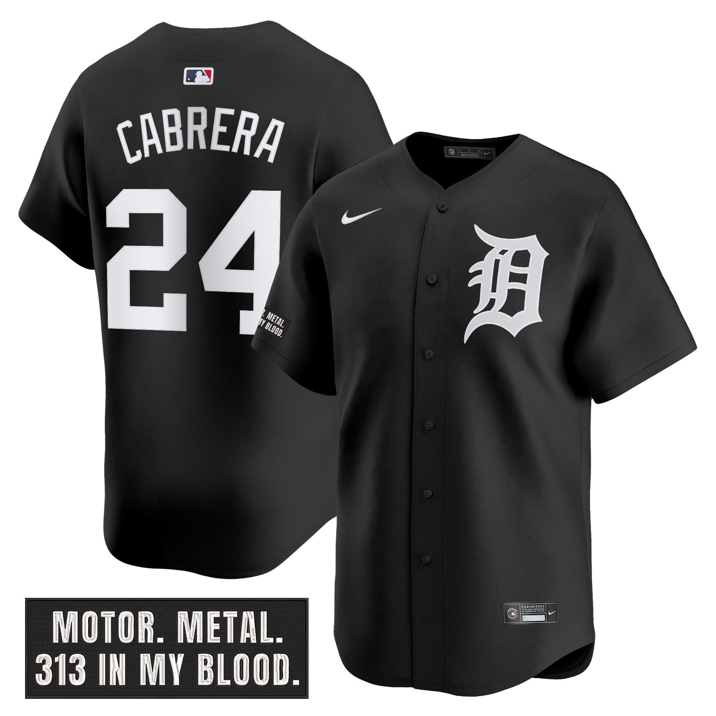 Men's Detroit Tigers 'Motor Gothic Edition' Vapor Premier Limited Jersey - All Stitched