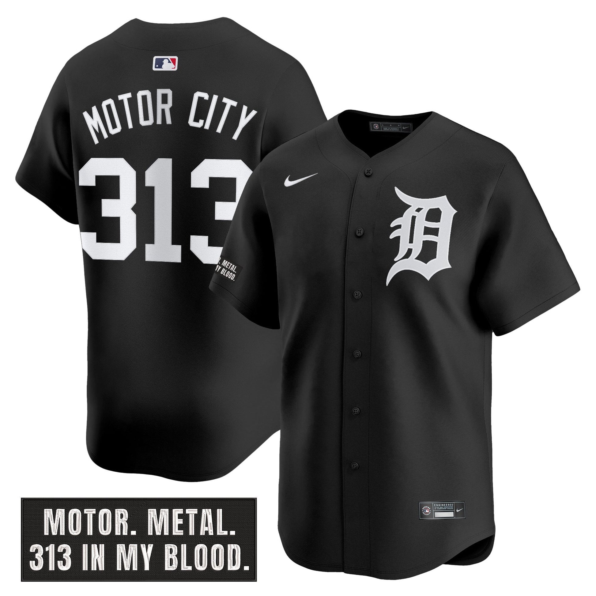 Men's Detroit Tigers 'Motor Gothic Edition' Vapor Premier Limited Jersey - All Stitched