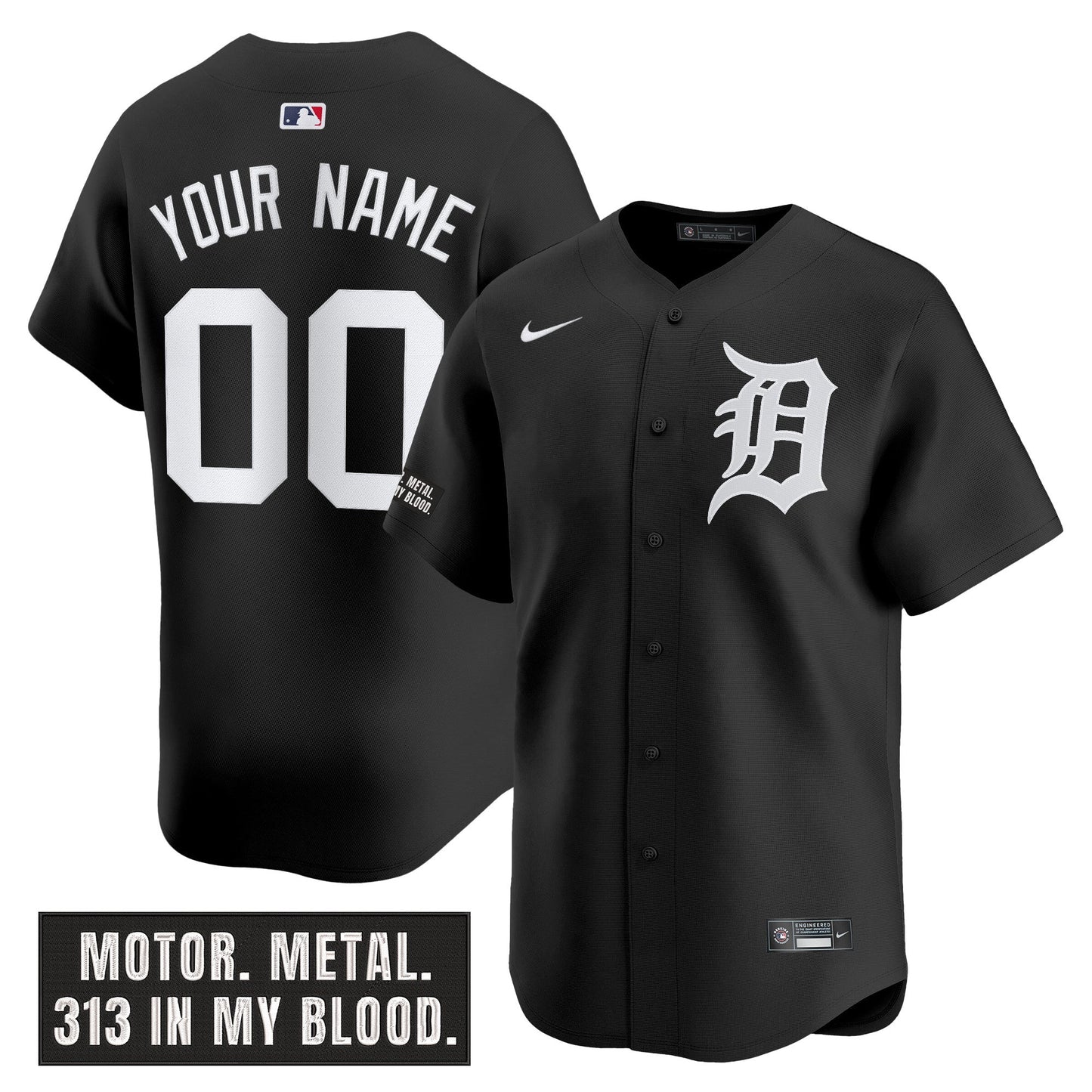 Detroit Tigers 'Motor Gothic Edition' Vapor Premier Limited Custom Jersey - All Stitched