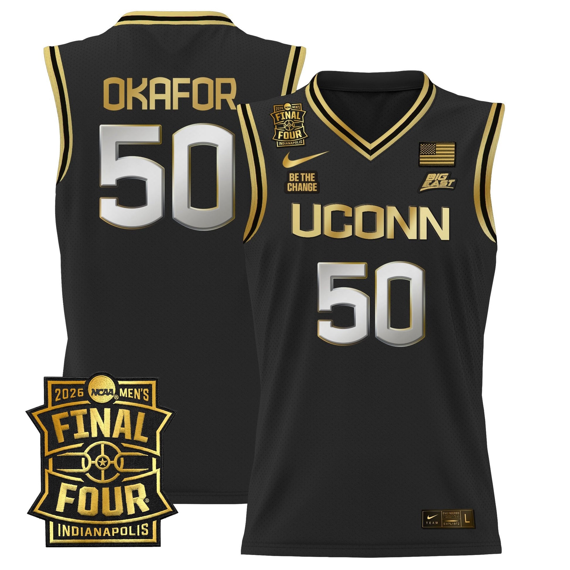 Men's UConn Huskies 2026 Final Four Patch Basketball Jersey - All Stitched