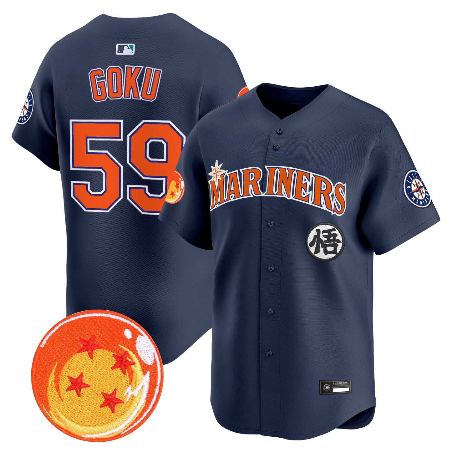 Seattle Mariners x Dragon Ball Vapor Premier Limited Jersey - All Stitched
