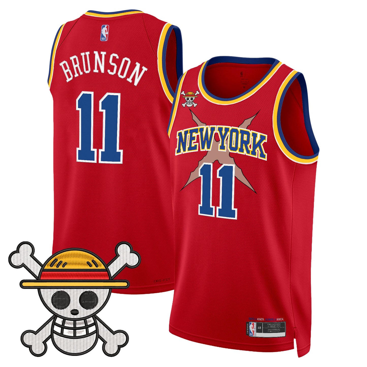 New York Knicks x One Piece Swingman Jersey- Stitched