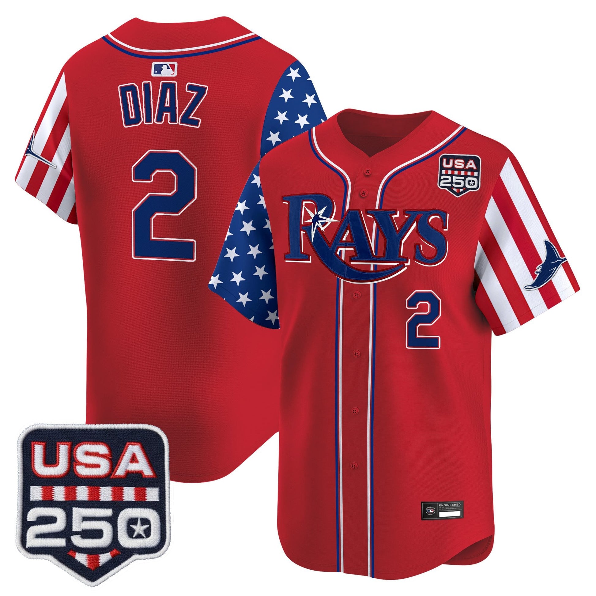 Tampa Bay Rays "America 250 Edition" Vapor Premier Limited Jersey - All Stitched