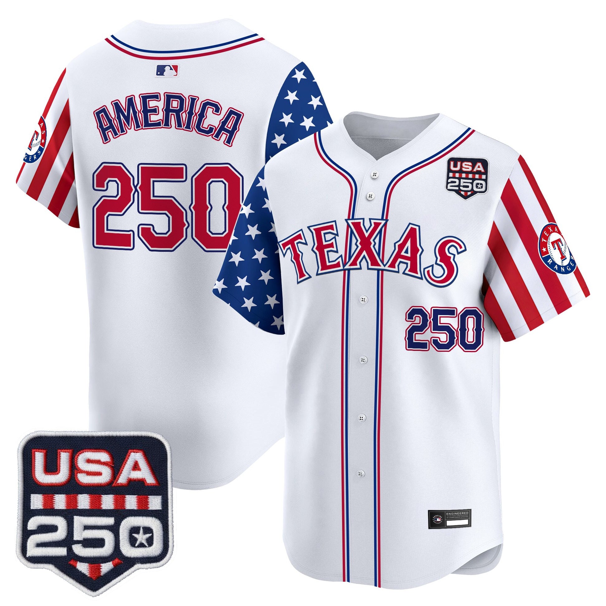 Texas Rangers "America 250 Edition" Vapor Premier Limited Jersey - All Stitched