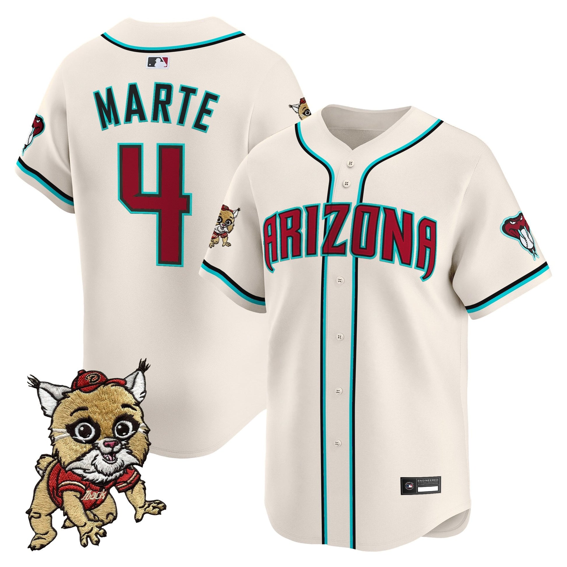 Diamondbacks Baxter The Bobcat Patch Vapor Premier Limited Jersey - All Stitched