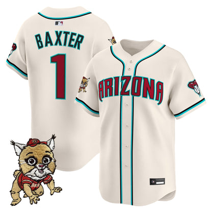 Diamondbacks Baxter The Bobcat Patch Vapor Premier Limited Jersey - All Stitched