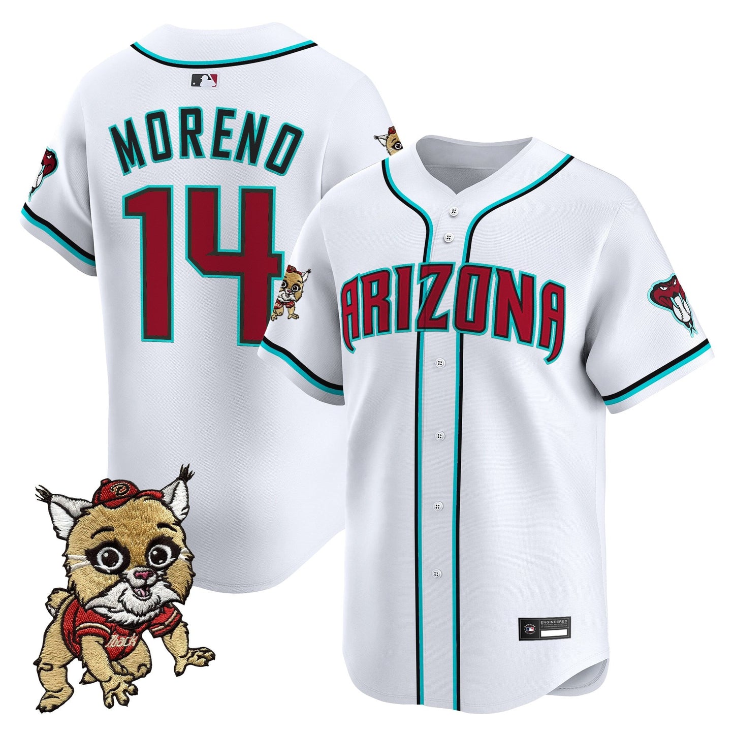 Diamondbacks Baxter The Bobcat Patch Vapor Premier Limited Jersey - All Stitched